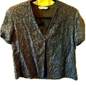 Giorgio Armani Black Floral Lace Blouse